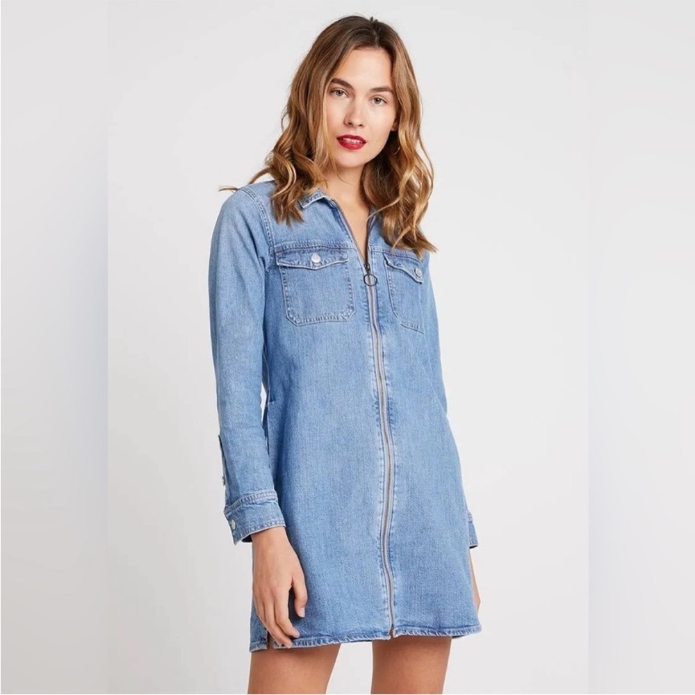 Madewell Denim Zip-Front Shirtdress